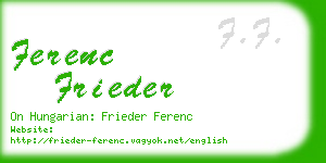 ferenc frieder business card